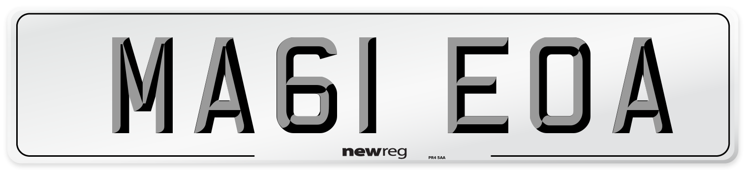 MA61 EOA Number Plate from New Reg